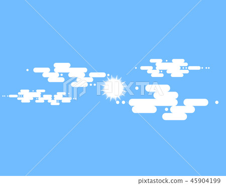 Vector flat cloud set. Blue sky with white clouds. Vector flat cloud set. Blue sky with white clouds. 45904199