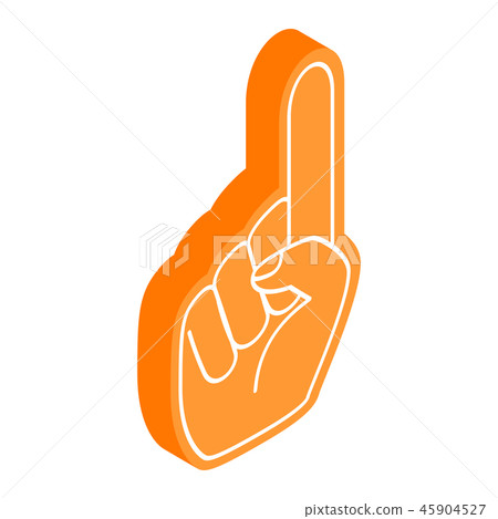 Hand one finger up isometric 3d icon  45904527