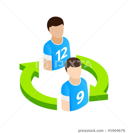 Replacement players in football isometric 3d icon Replacement players in football isometric 3d icon 45904679