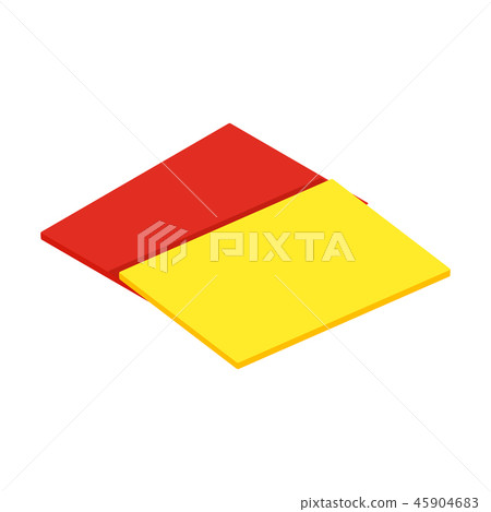 Red and yellow referee cards isometric 3d icon Red and yellow referee cards isometric 3d icon 45904683