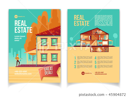 Comfortable cottage ad brochure vector template 45904872