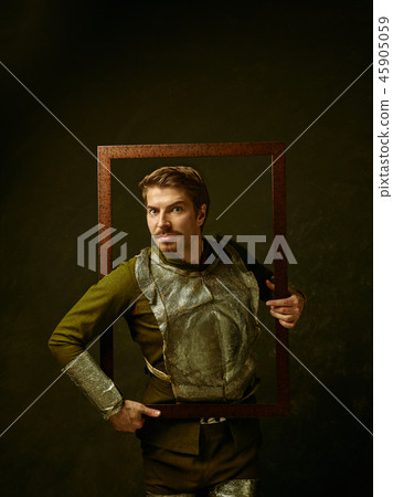 Medieval knight on dark background. 45905059