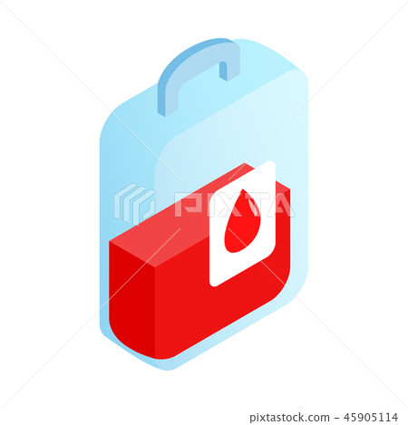 Box with blood 3d isometric icon Box with blood 3d isometric icon 45905114