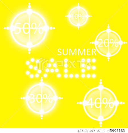 Summer sale glowing neon sign with target. 45905183