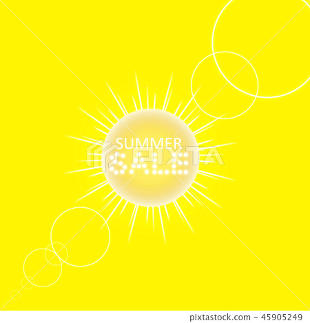 Super summer sale banner with sun. 45905249