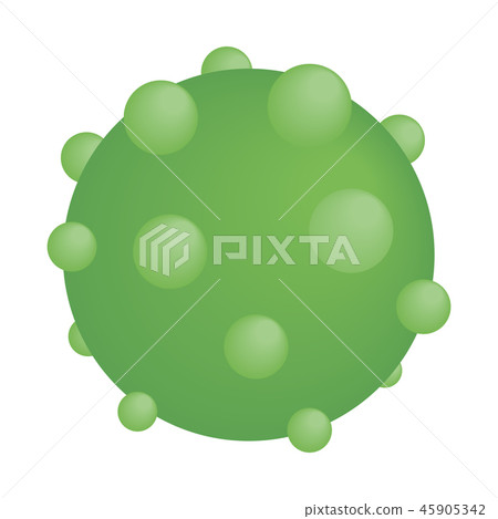 Green round virus isometric icon 45905342