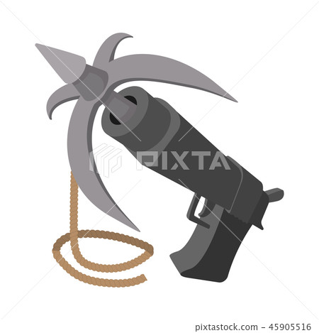 Gun with grappling hook cartoon Gun with grappling hook cartoon 45905516
