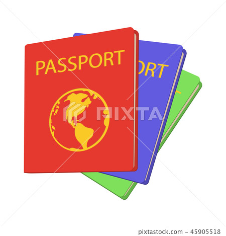 Three passports cartoon icon Three passports cartoon icon 45905518