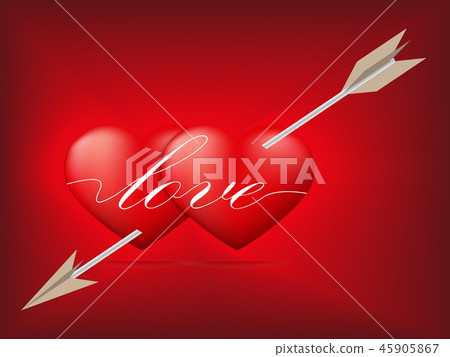 Red heart pierced by arrow Red heart pierced by arrow 45905867