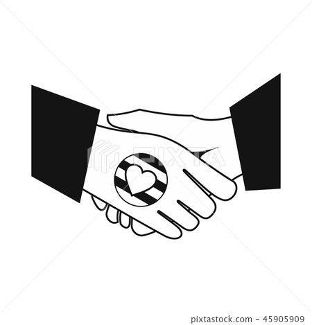 Handshake gay rainbow black simple icon Handshake gay rainbow black simple icon 45905909