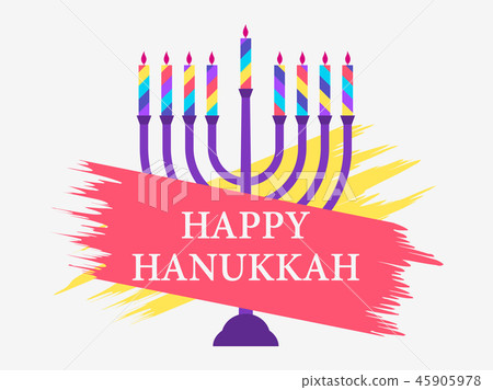 Happy hanukkah. Menorah with nine candles 45905978