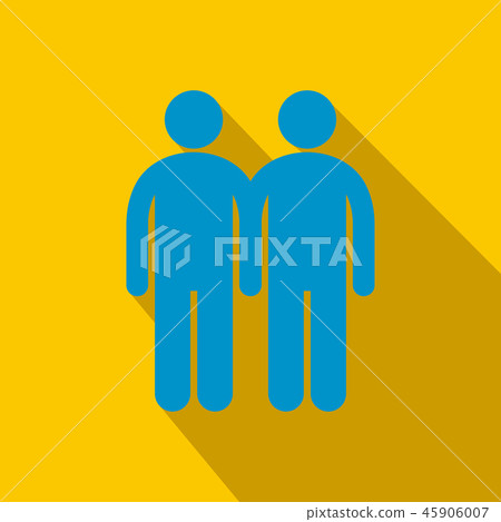 Two male flat icon with shadow-插圖素材 [45906007] - PIXTA圖庫