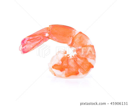 Cooked shrimps isolated on white background. 45906131
