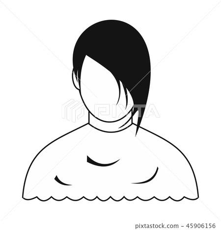 Avatar woman barbershop black simple icon Avatar woman barbershop black simple icon 45906156
