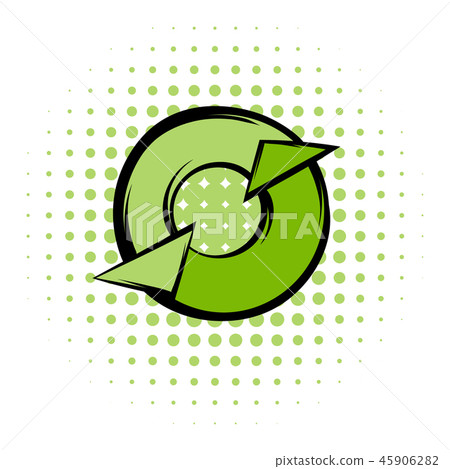 Round recycle comics icon 45906282
