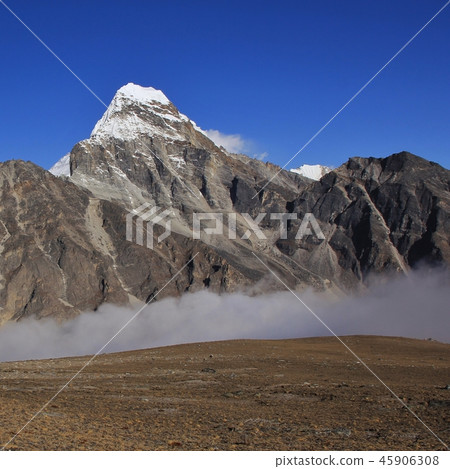 Fog creeping up the Gokyo Valley, Nepal. Fog creeping up the Gokyo Valley, Nepal. 45906308