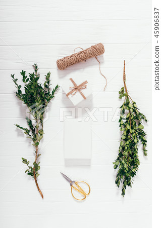 Flat lay Christmas preparations 45906837