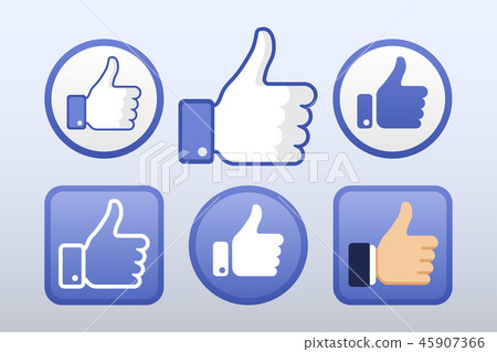 Thumb up, like icons vector set, social network Thumb up, like icons vector set, social network 45907366