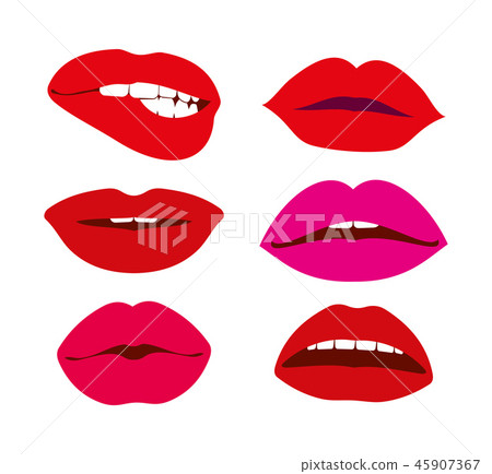 Woman lips vector icons set Woman lips vector icons set 45907367