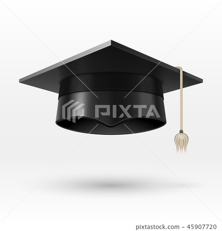 Academic graduation cap, hat. realistic vector illustration Academic graduation cap, hat. realistic vector illustration 45907720