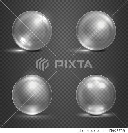 Shine 3D glass spheres, magic balls, crystal orbs vector set Shine 3D glass spheres, magic balls, crystal orbs vector set 45907739