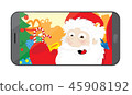 Funny Santa Claus taking a selfie in his workshop 45908192