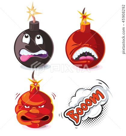 Vector cartoon bomb explosion effect animation frames for game 45908292