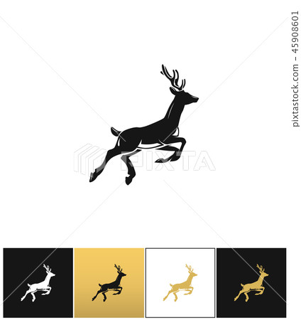 Deer silhouette or reindeer vector icon Deer silhouette or reindeer vector icon 45908601