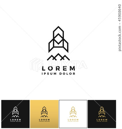 Rocket logo or triangular line company vector icon 45908640