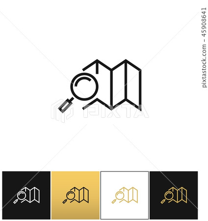 Navigation map and road search vector icon 45908641