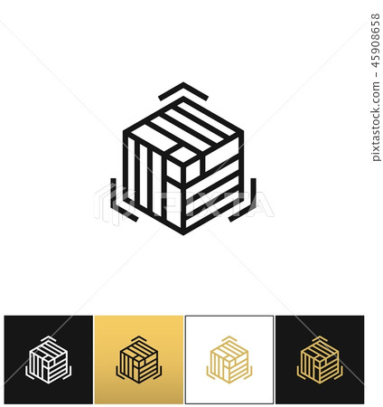 Block or cube 3D structure vector icon Block or cube 3D structure vector icon 45908658