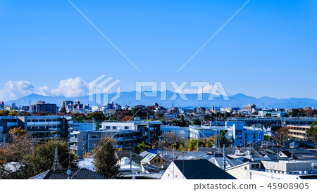 Mt. Fuji seen from Suginami Ward and Asagaya Mt. Fuji seen from Suginami Ward and Asagaya 45908905