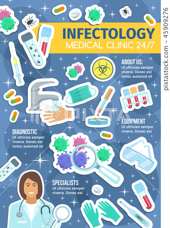Infectologist doctor, infectiology medicine vector 45909276