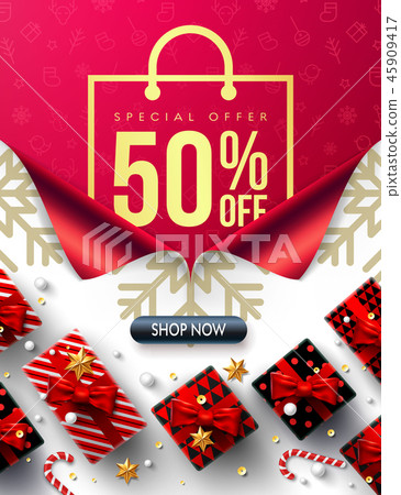 Shopping bag Poster,New year 50% off Sale  45909417