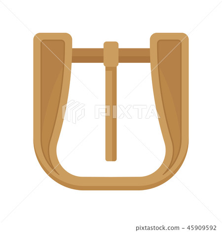 Gold plated metal buckle with hinged pin. Fashion clothing accessory. Element of garment. Flat Gold plated metal buckle with hinged pin. Fashion clothing accessory. Element of garment. Flat 45909592