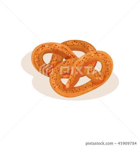 Pretzel, bakery pastry fresh tasty product vector Illustration on a white background Pretzel, bakery pastry fresh tasty product vector Illustration on a white background 45909784