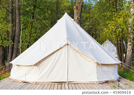 Canvas glamping tent at forest Canvas glamping tent at forest 45909919