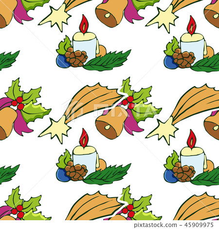 Santa Claus, christmas tree, holly berry, snowman Santa Claus, christmas tree, holly berry, snowman 45909975