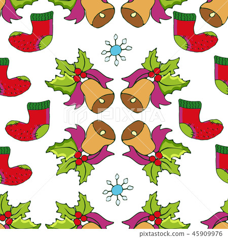 Santa Claus, christmas tree, holly berry, snowman 45909976