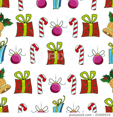 Santa Claus, christmas tree, holly berry, snowman 45909978
