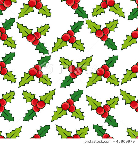 Santa Claus, christmas tree, holly berry, snowman 45909979