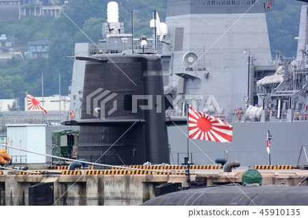 Self-Defense Force flag held on the Marine Self Defense Force submarine 45910135