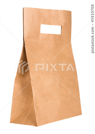 Kraft paper bag on white background Kraft paper bag on white background 45910708