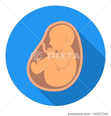 Fetus icon in flat style isolated on white... - Stock Illustration ...