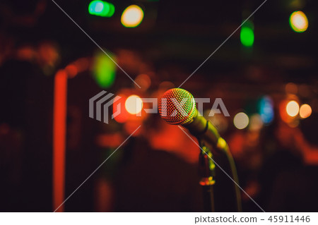 Microphone. Microphone close-up. A pub. Bar. A restaurant. Classical music. Music. 45911446