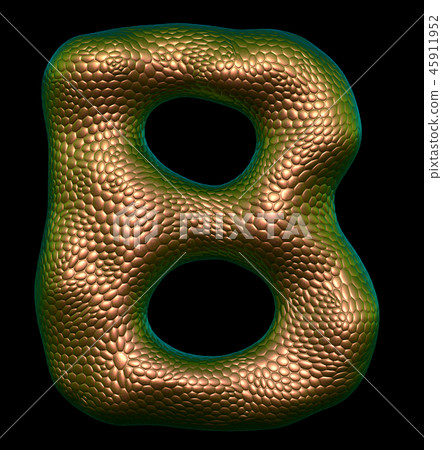 Letter B Made Of Natural Gold Snake Skin... - Stock Illustration ...