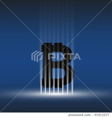Digital bitcoins symbol with light effect. 45912077