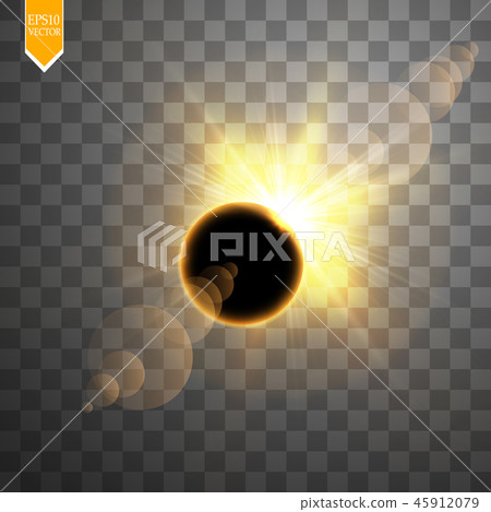 Total solar eclipse vector illustration. 45912079