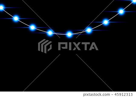 Set of blue garlands, festive decorations. - Stock Illustration ...