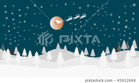 Santa Cross sits on a snowmobile with a reindeer o 45912648